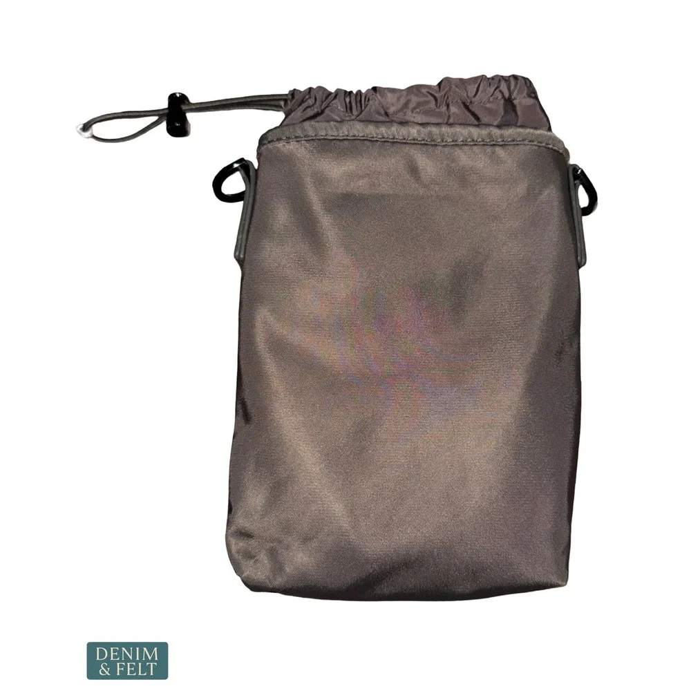 NEW Ted Baker Sage Gray Nylon Drawstring Crossbody Bag Utility Travel Festival